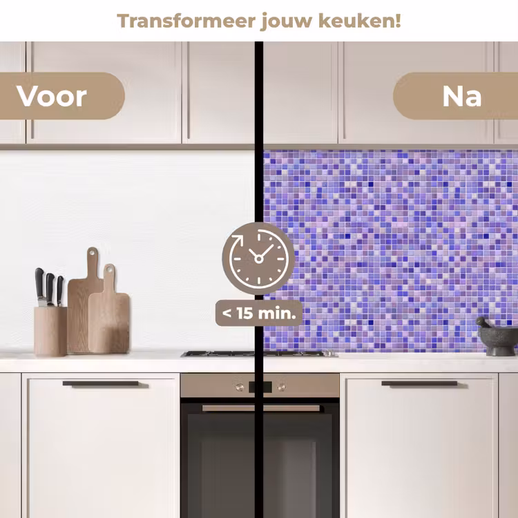 Keuken achterwand - Mozaïek - Tegels - Lila - Amethist — 3