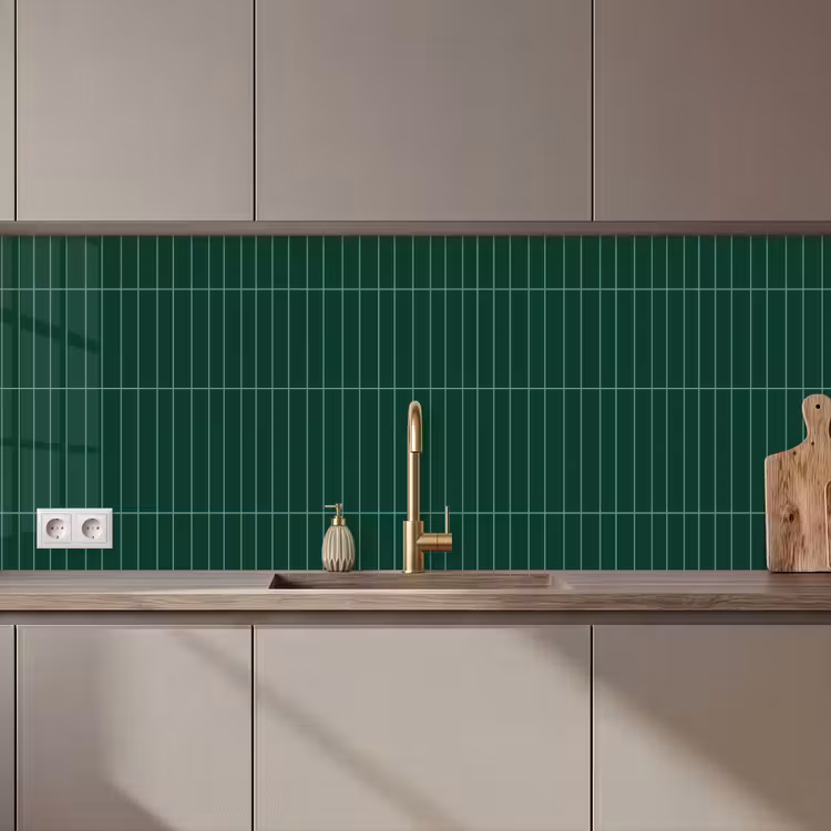 Keuken achterwand - Patroon - Tegels - Donkergroen — 1
