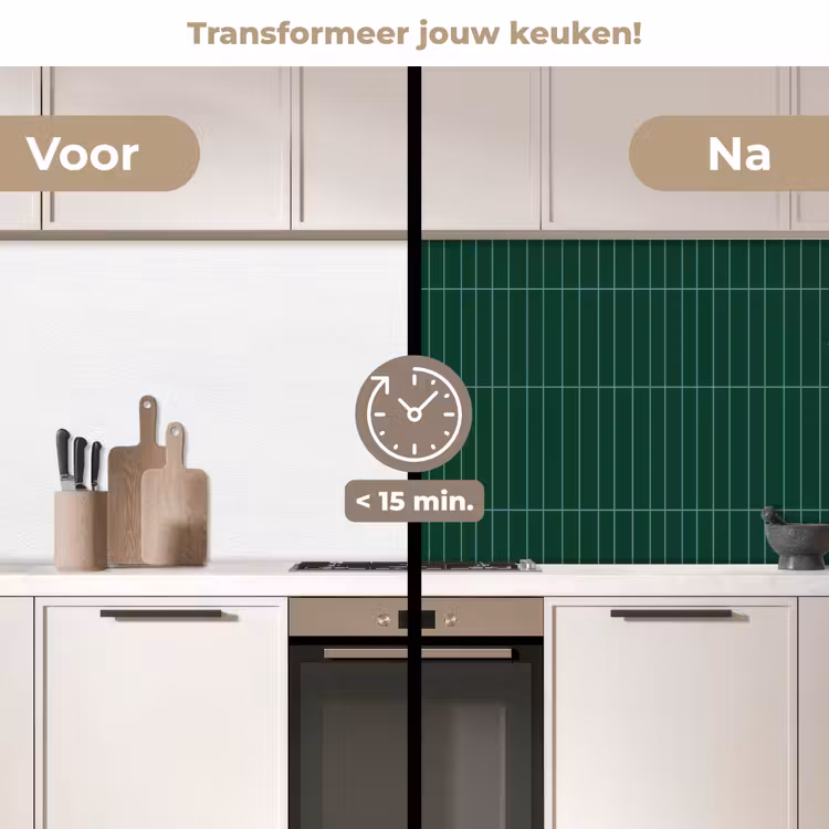 Keuken achterwand - Patroon - Tegels - Donkergroen — 3