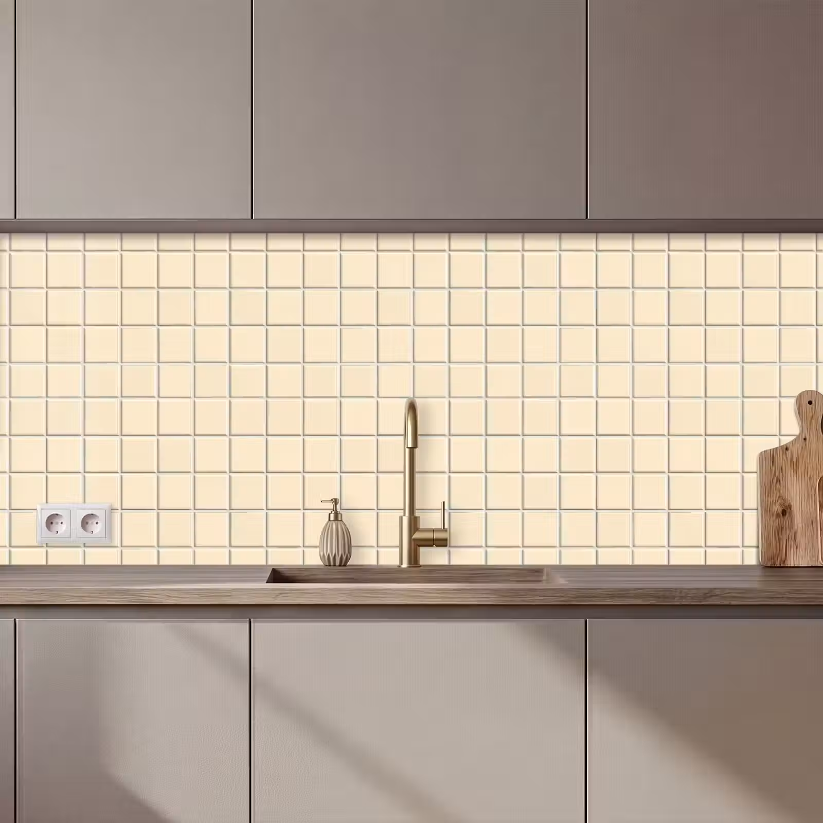Keuken achterwand - Patroon - Tegels - Gebroken - Wit — 1
