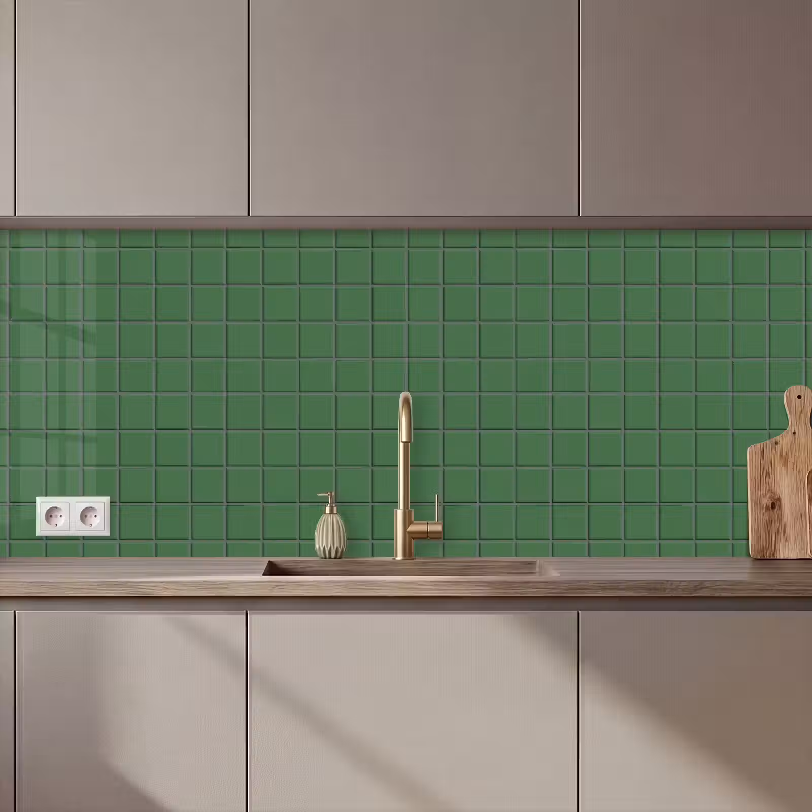 Keuken achterwand - Patroon - Tegels - Groen — 1