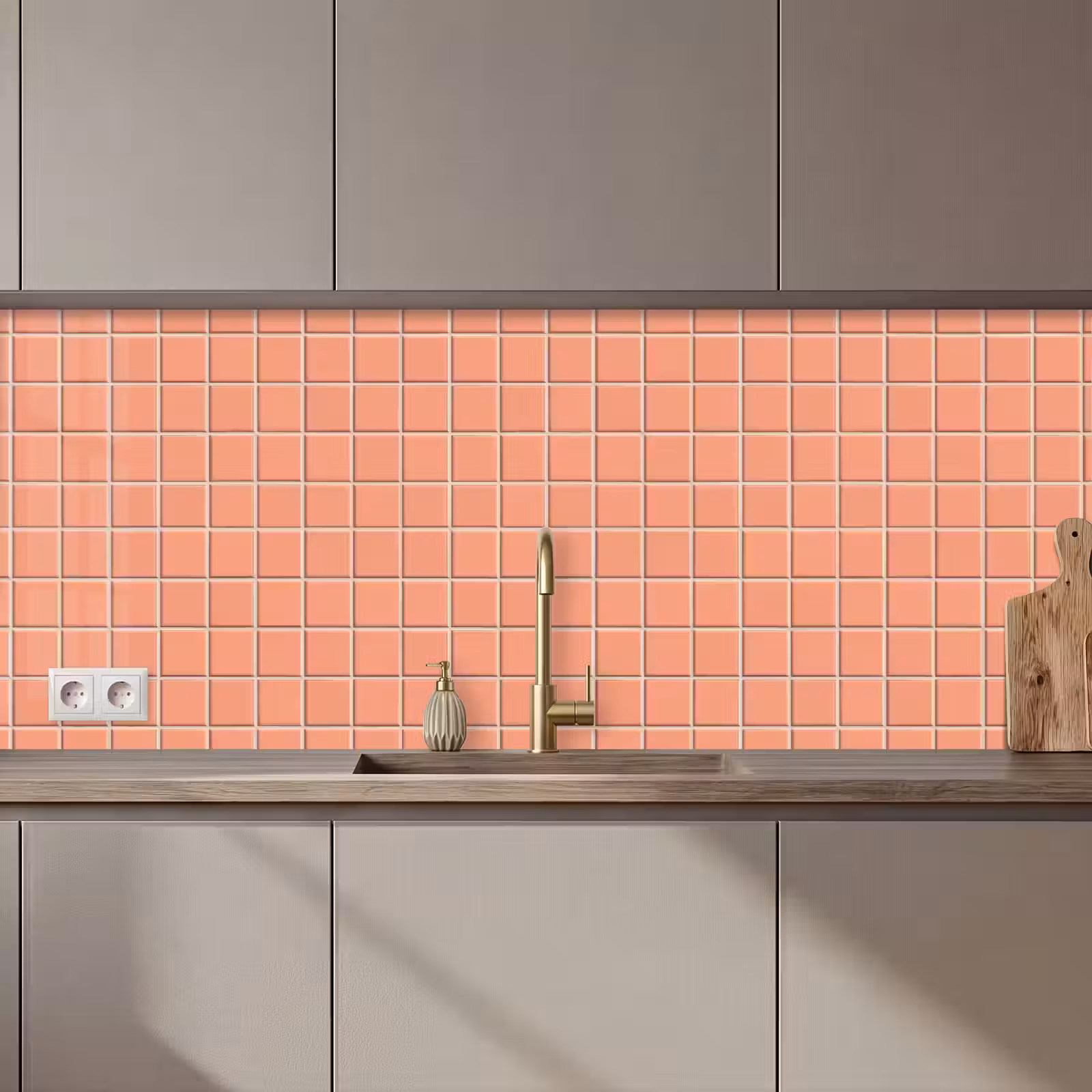 Keuken achterwand - Patroon - Tegels - Perzik — 1