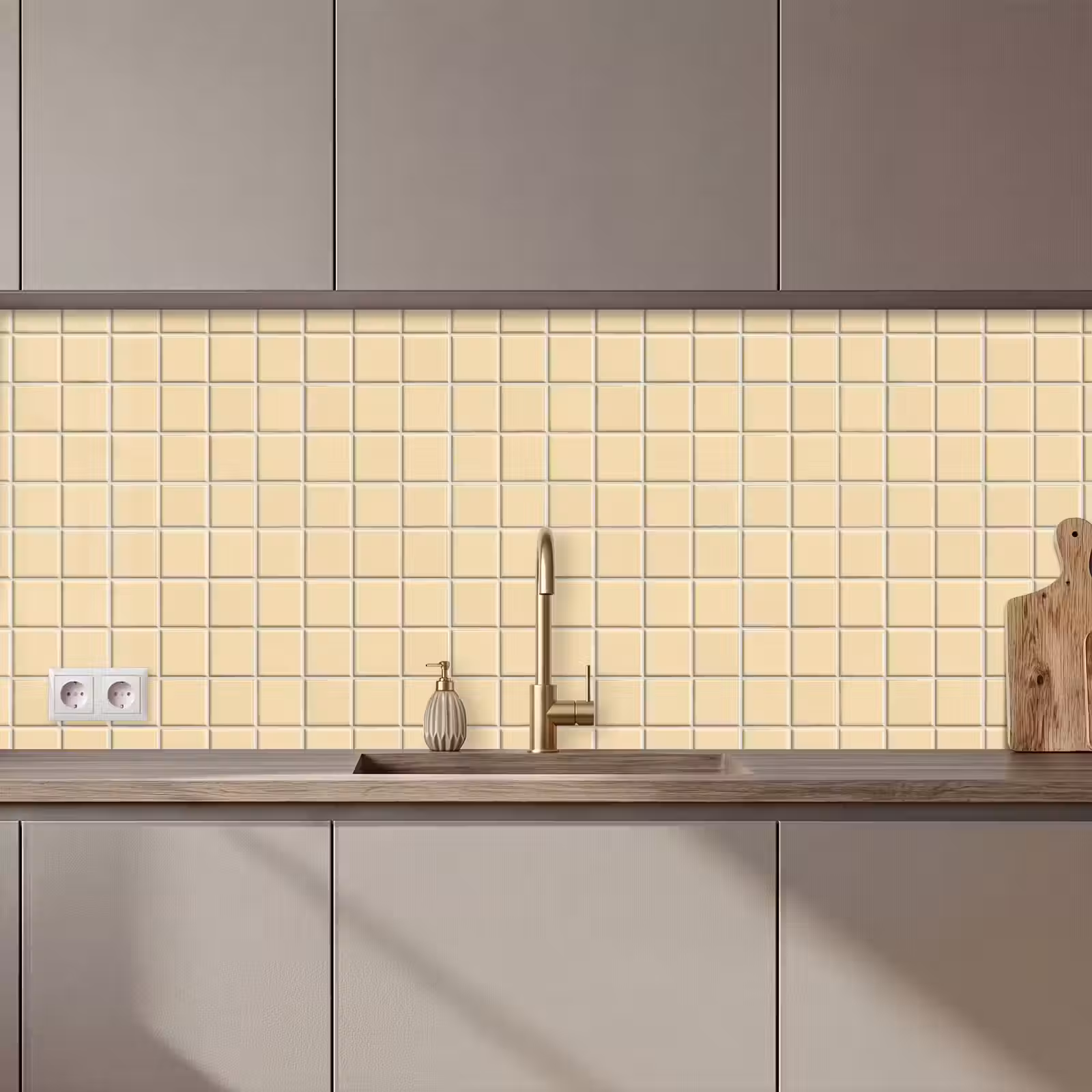 Keuken achterwand - Tegels - Patroon - Crème — 1