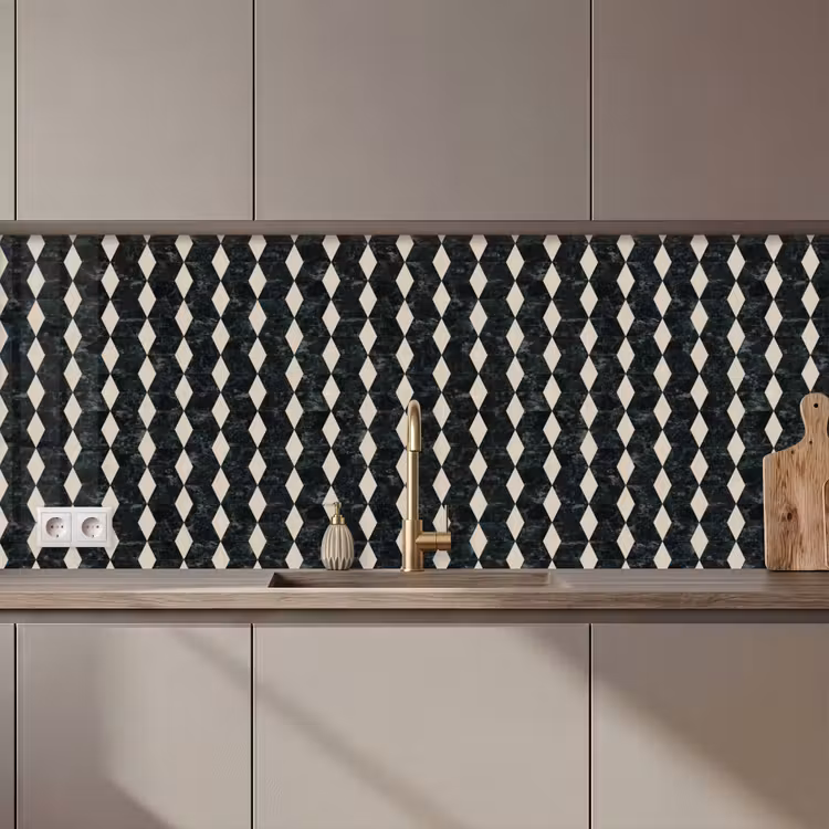Keuken achterwand - Geometrisch - Patroon - Marmer - Groen — 1