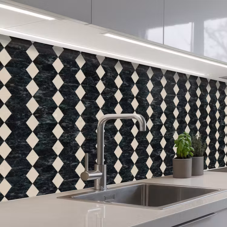 Keuken achterwand - Geometrisch - Patroon - Marmer - Groen — 2