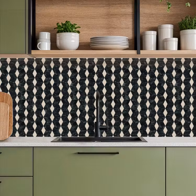 Keuken achterwand - Geometrisch - Patroon - Marmer - Groen — 8