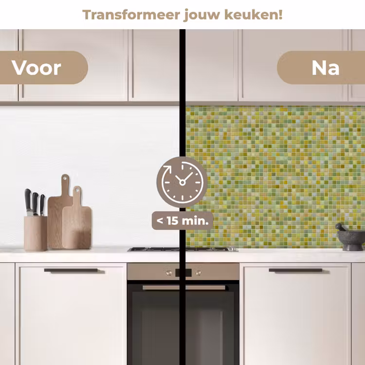 Keuken achterwand - Mozaïek - Patroon - Groen — 3
