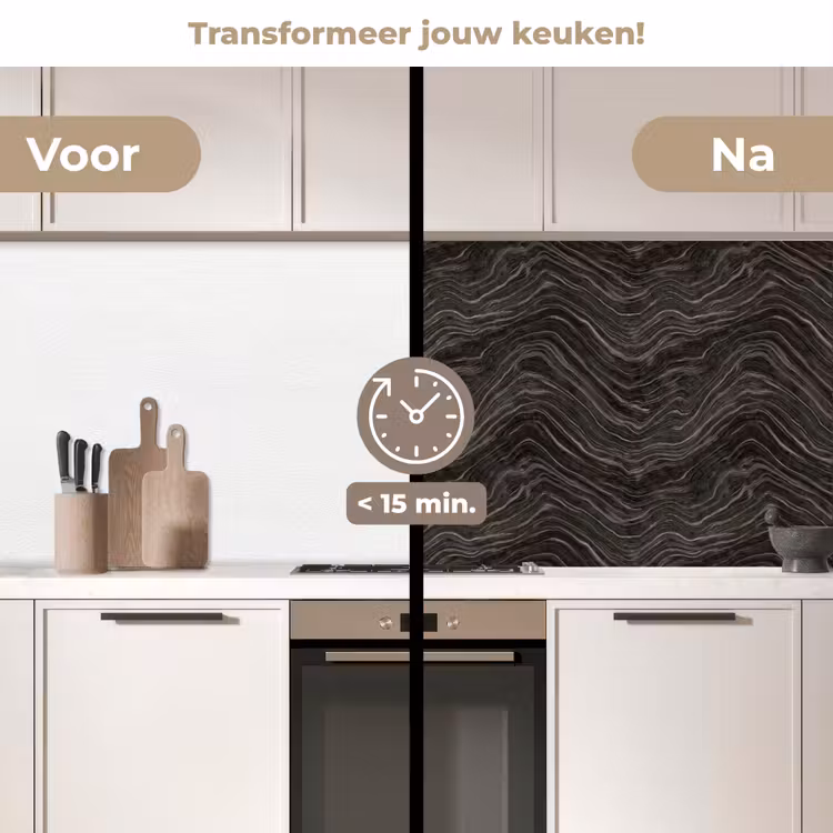 Keuken achterwand - Patroon - Contrast - Antraciet — 3