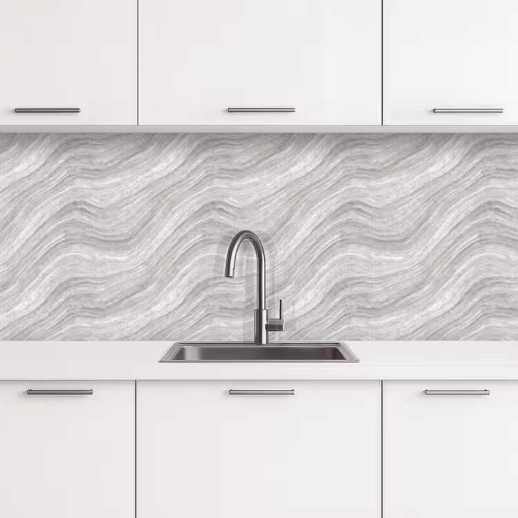 Keuken achterwand - Patroon - Helder - Wit - Grijs — 4