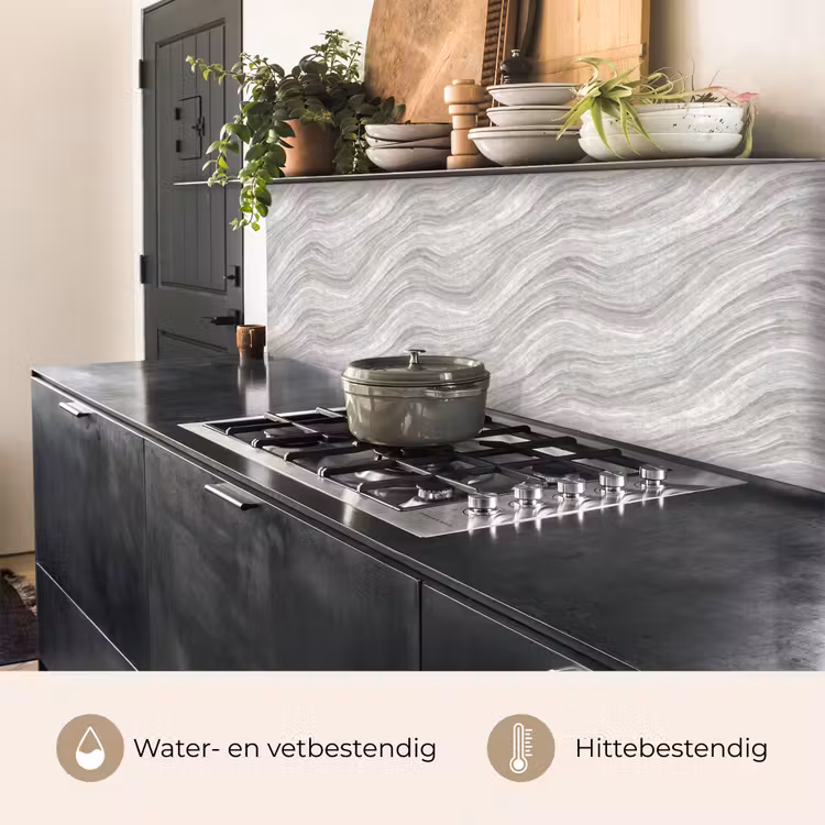 Keuken achterwand - Patroon - Helder - Wit - Grijs — 5