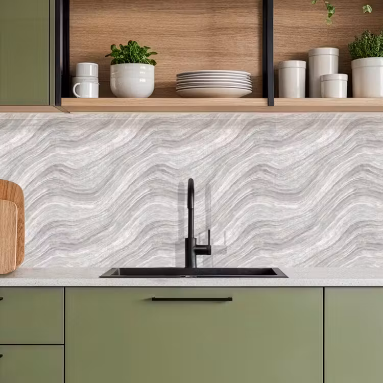 Keuken achterwand - Patroon - Helder - Wit - Grijs — 8