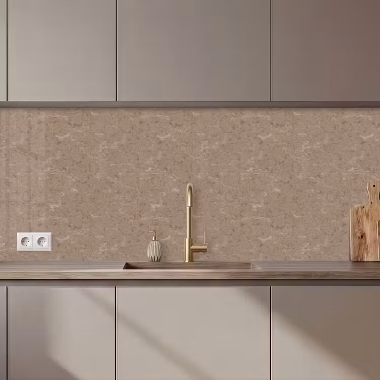 Keuken achterwand - Patroon - Kalksteen - Beige — 1