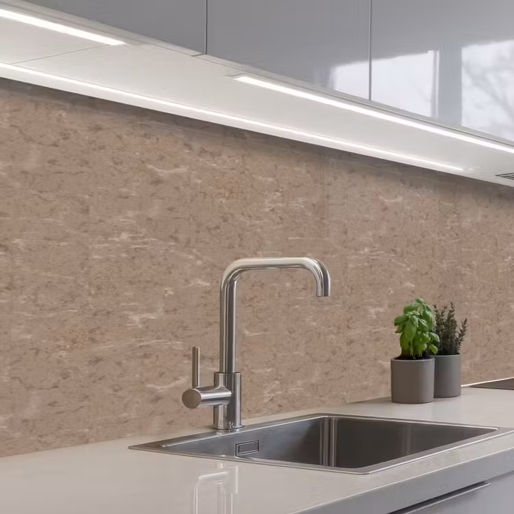 Keuken achterwand - Patroon - Kalksteen - Beige — 2