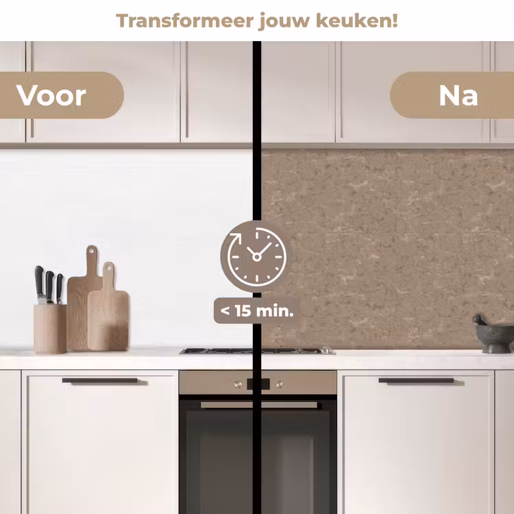 Keuken achterwand - Patroon - Kalksteen - Beige — 3