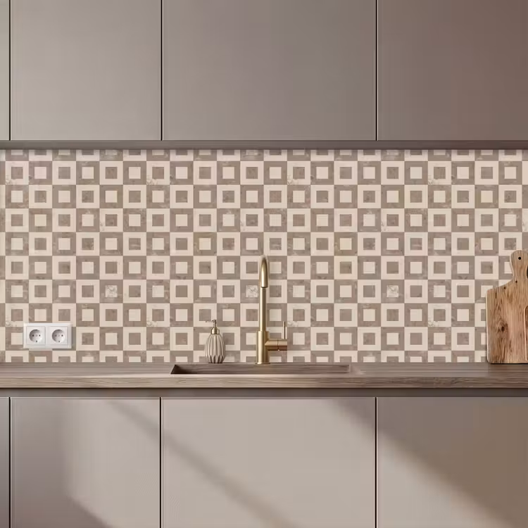 Keuken achterwand - Patroon - Marmer - Beige — 1