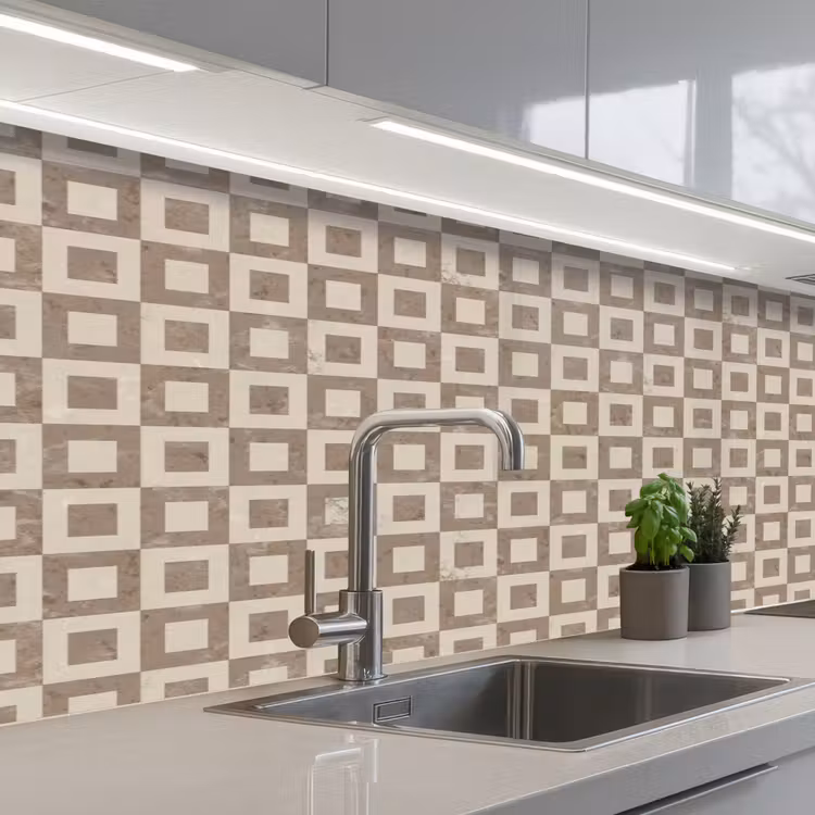 Keuken achterwand - Patroon - Marmer - Beige — 2
