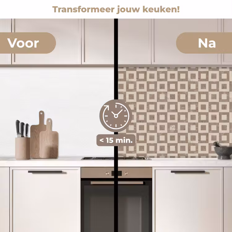 Keuken achterwand - Patroon - Marmer - Beige — 3