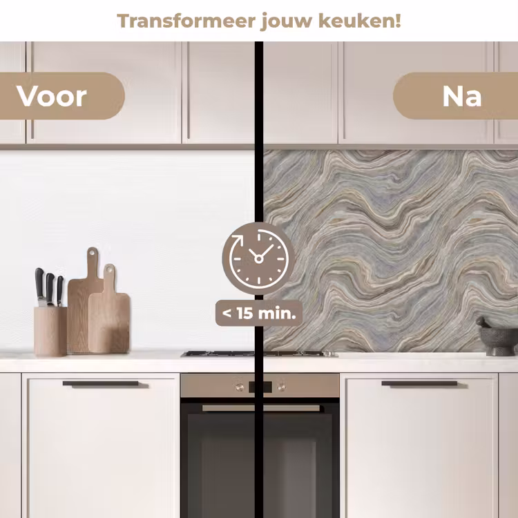 Keuken achterwand - Patroon - Sereen - Paars - Groen — 3