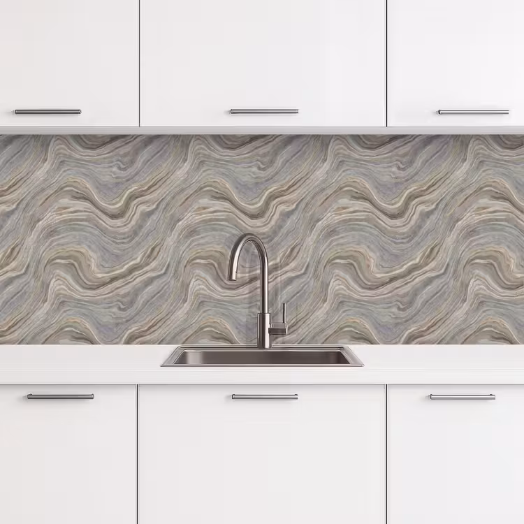 Keuken achterwand - Patroon - Sereen - Paars - Groen — 4