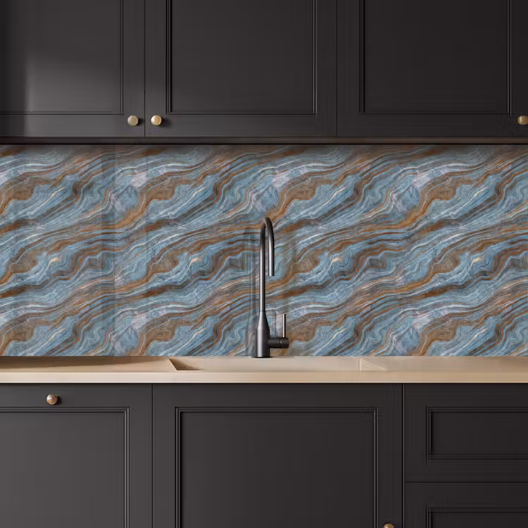 Keuken achterwand - Patroon - Steen - Blauw — 6