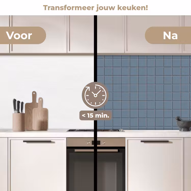 Keuken achterwand - Patroon - Tegel - Blauwgrijs — 3
