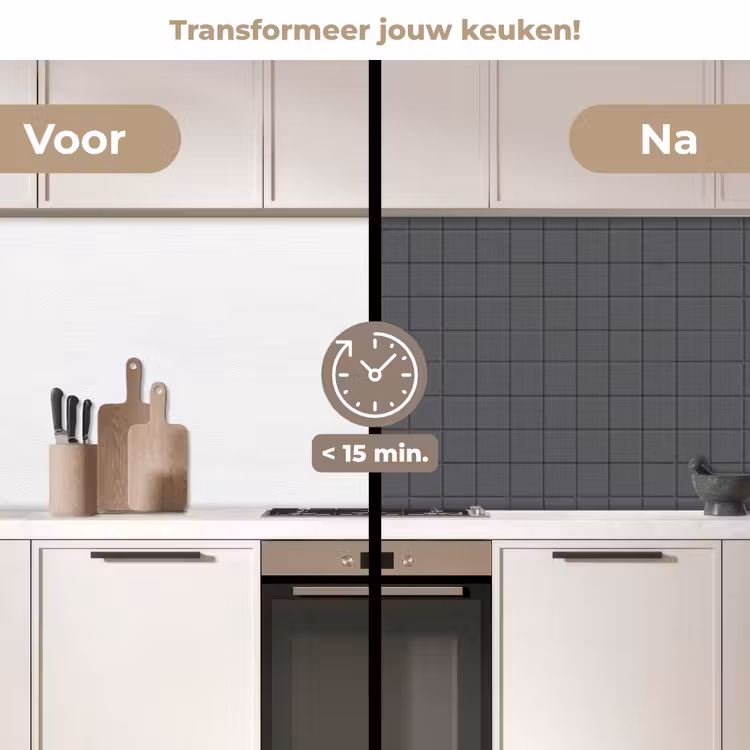Keuken achterwand - Patroon - Tegel - Grafiet - Grijs — 3