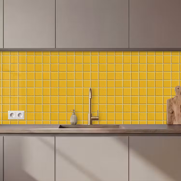 Keuken achterwand - Patroon - Tegel - Okergeel — 1