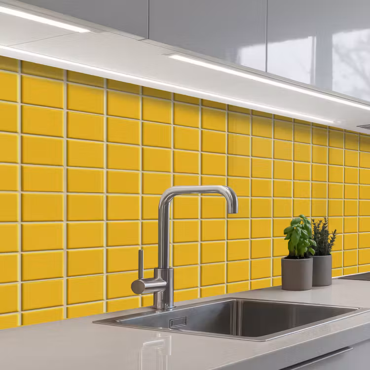 Keuken achterwand - Patroon - Tegel - Okergeel — 2