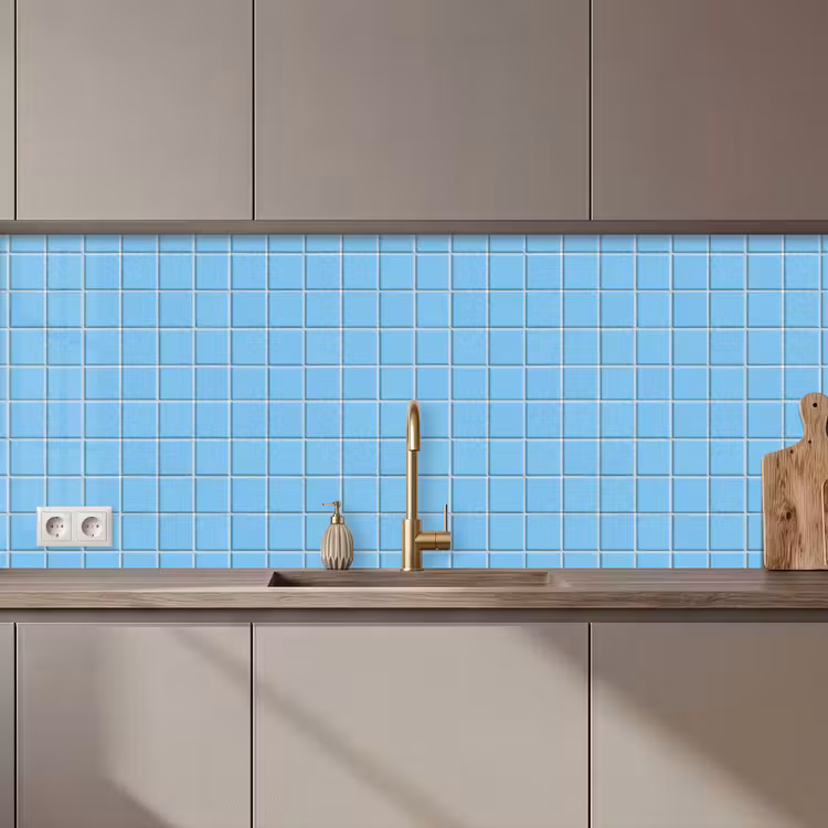 Keuken achterwand - Patroon - Tegel - Pastel - Blauw — 1