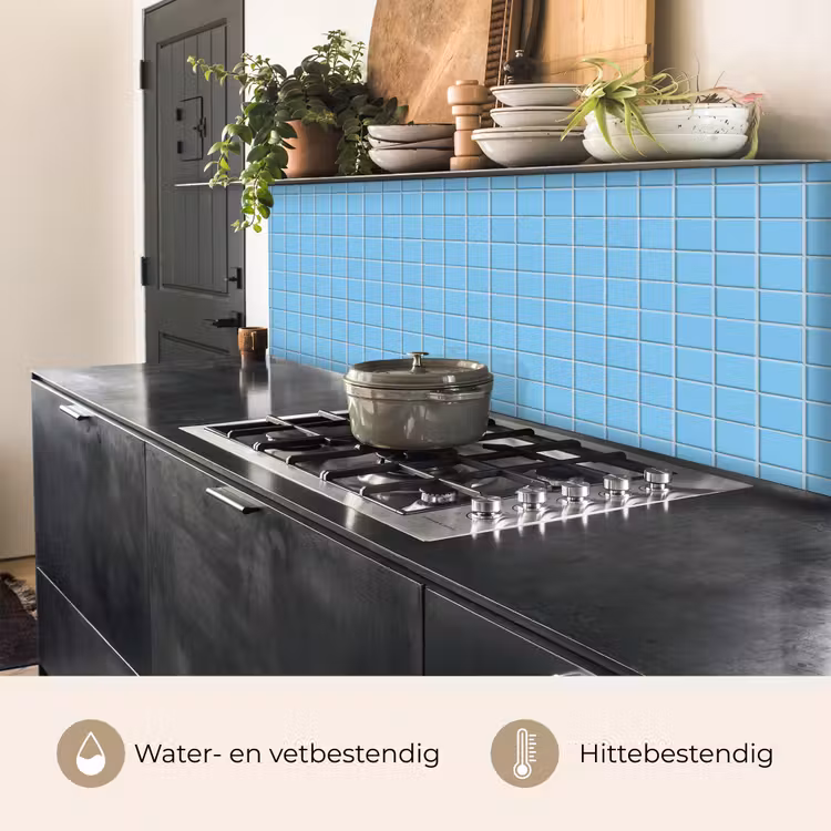 Keuken achterwand - Patroon - Tegel - Pastel - Blauw — 5