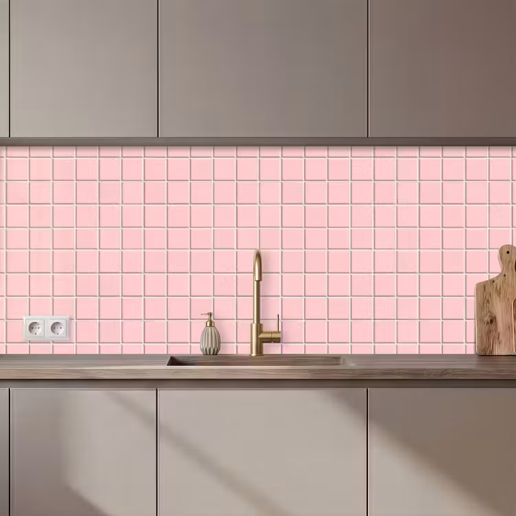Keuken achterwand - Patroon - Tegel - Pastelroze — 1