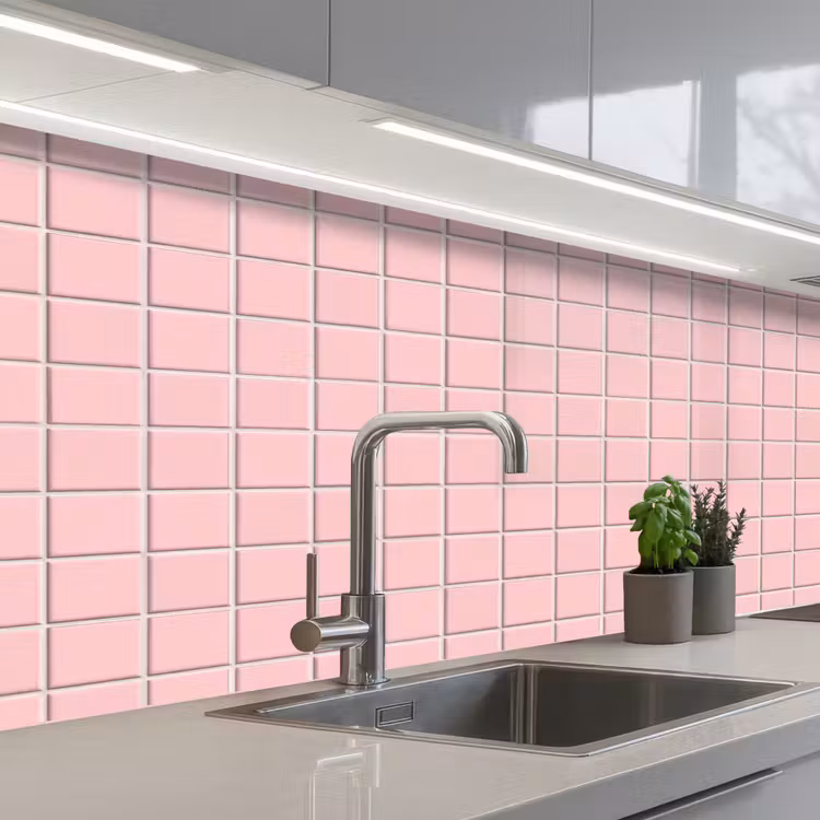 Keuken achterwand - Patroon - Tegel - Pastelroze — 2