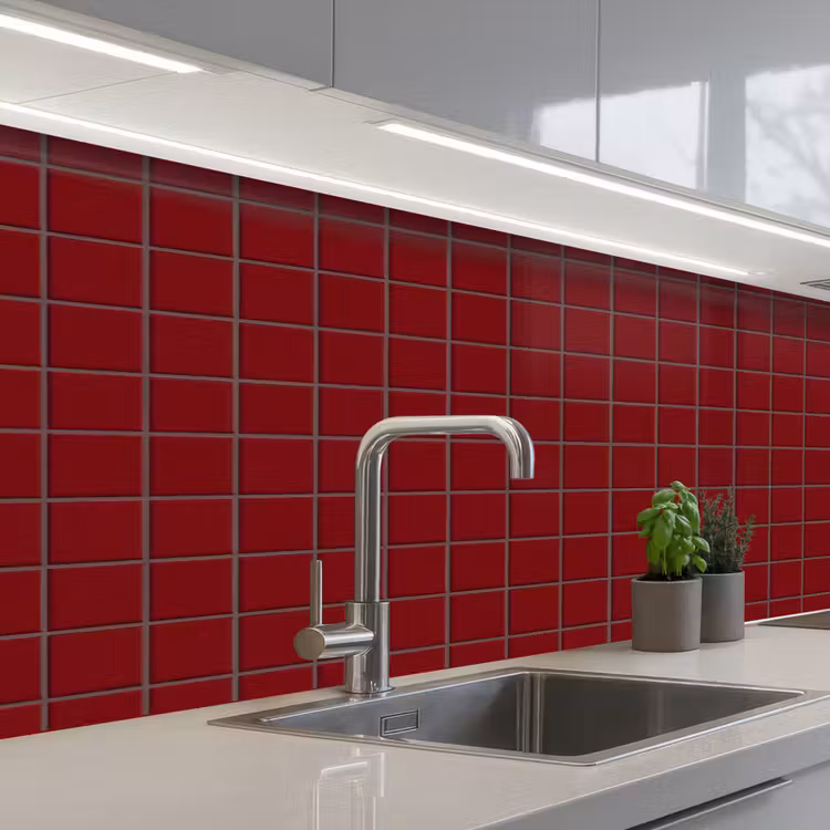 Keuken achterwand - Patroon - Tegels - Burgundy — 2