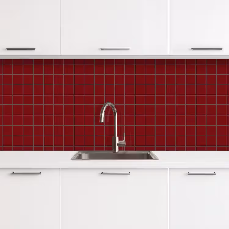 Keuken achterwand - Patroon - Tegels - Burgundy — 4