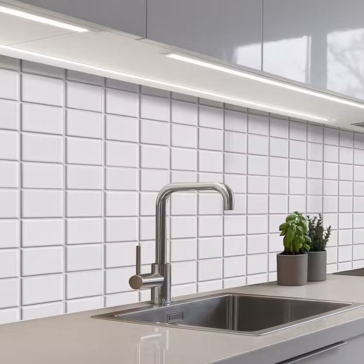 Keuken achterwand - Patroon - Tegels - Grijs - Wit — 2