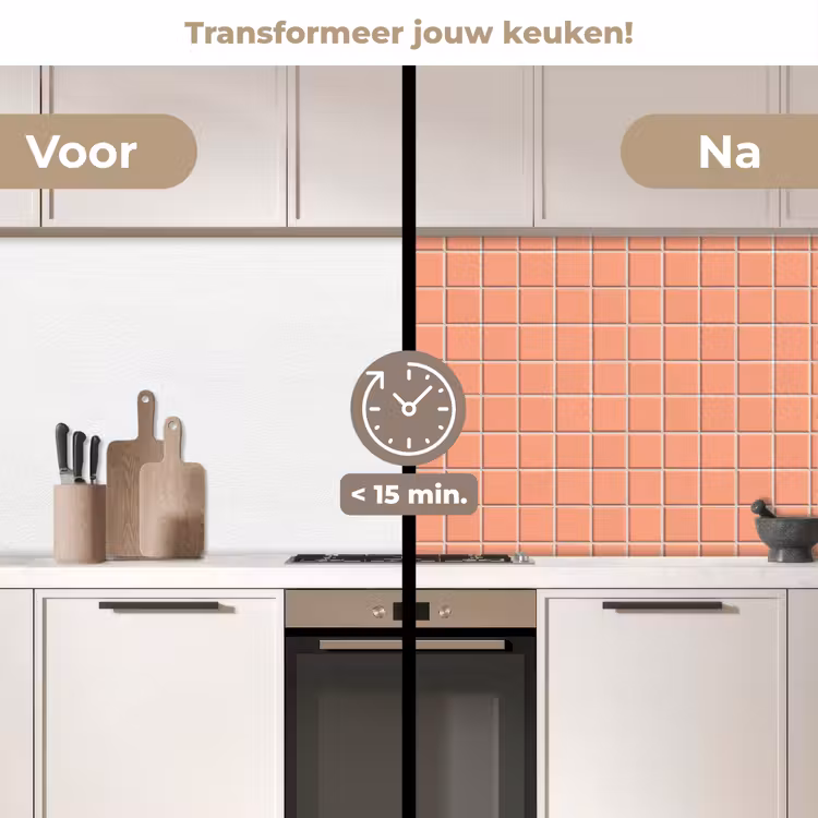 Keuken achterwand - Patroon - Tegels - Perzik — 3