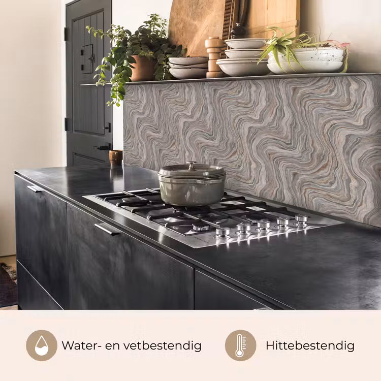 Keuken achterwand - Patroon - Textuur - Grijs — 5