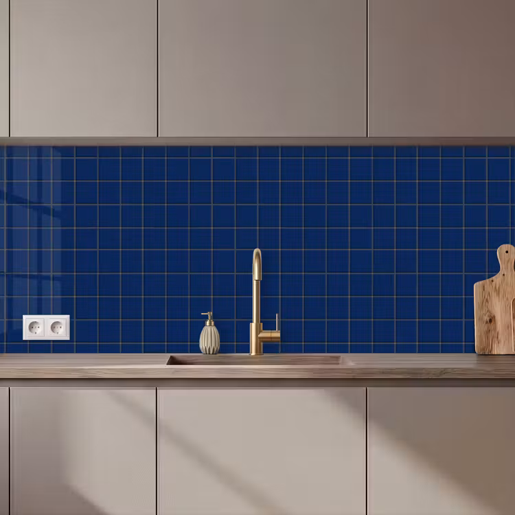 Keuken achterwand - Tegel - Patroon - Blauw — 1