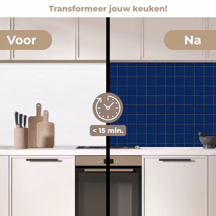 Keuken achterwand - Tegel - Patroon - Blauw — 3