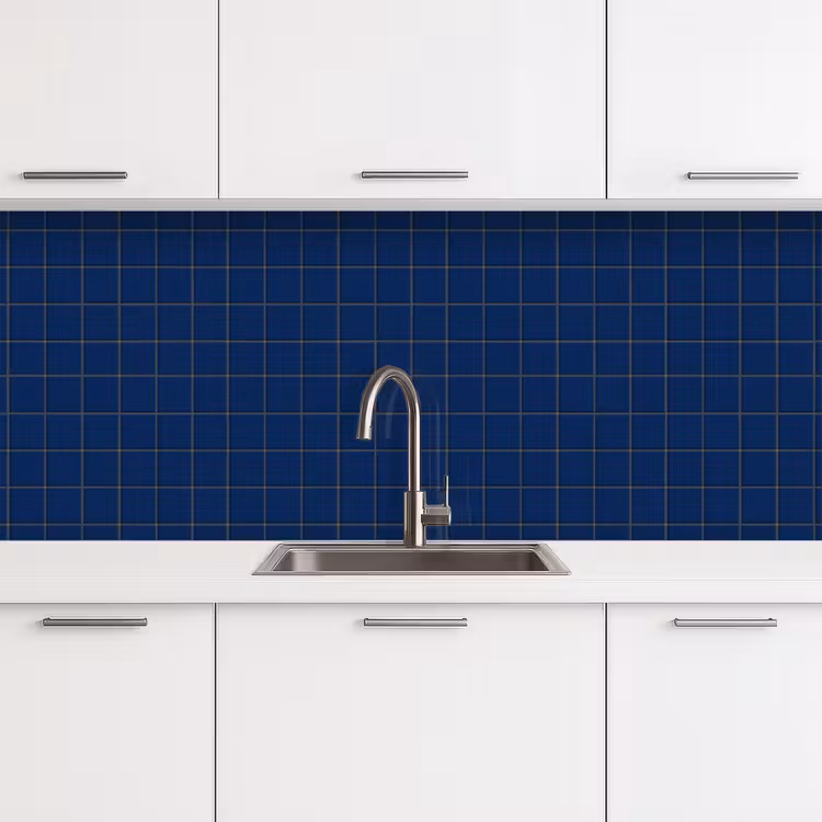 Keuken achterwand - Tegel - Patroon - Blauw — 4