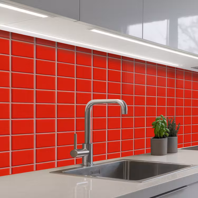 Keuken achterwand - Tegel - Patroon - Kersen - Rood — 2
