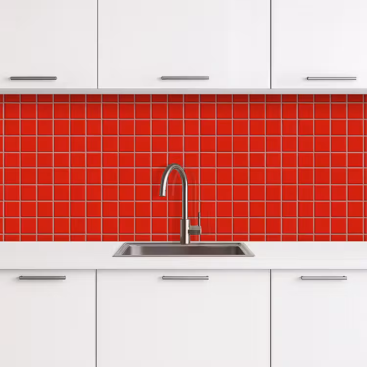 Keuken achterwand - Tegel - Patroon - Kersen - Rood — 4