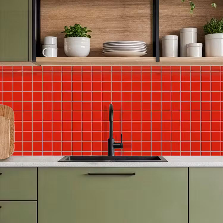 Keuken achterwand - Tegel - Patroon - Kersen - Rood — 8