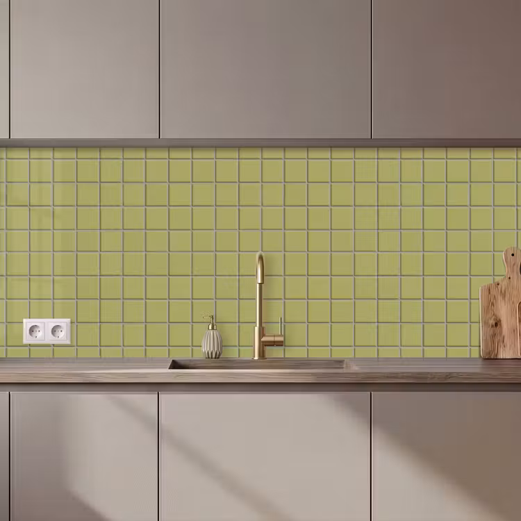 Keuken achterwand - Tegel - Patroon - Olijfgroen — 1