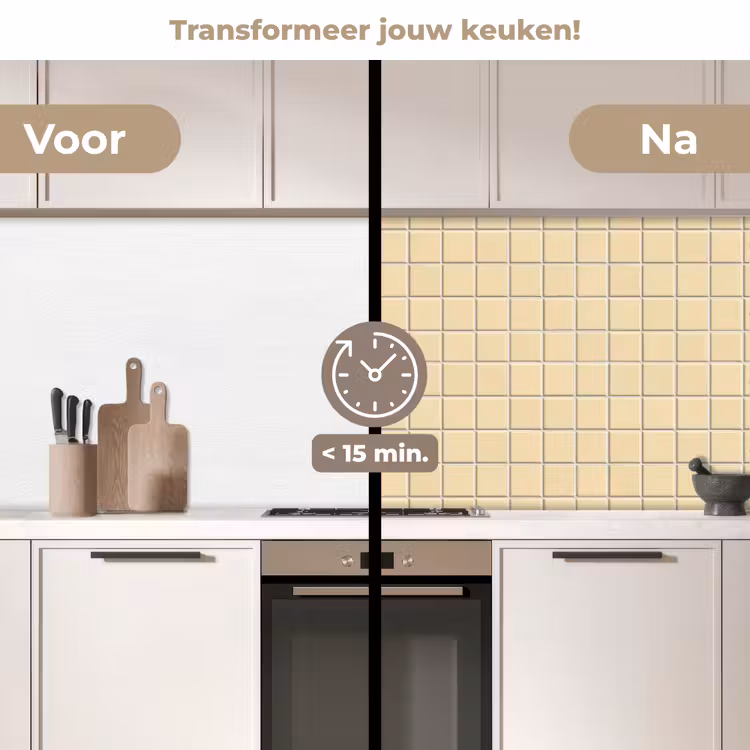 Keuken achterwand - Tegels - Patroon - Crème — 3