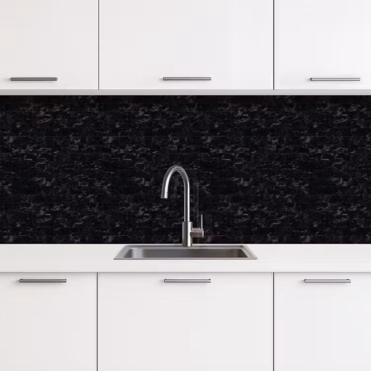 Keuken achterwand - Tegels - Patroon - Marmer - Zwart — 4