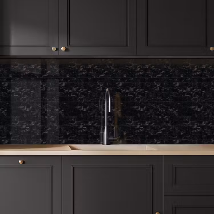 Keuken achterwand - Tegels - Patroon - Marmer - Zwart — 6