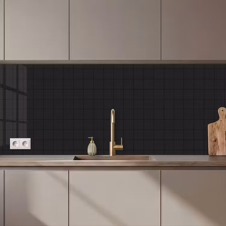 Keuken achterwand - Tegels - Patroon - Mat - Zwart — 1