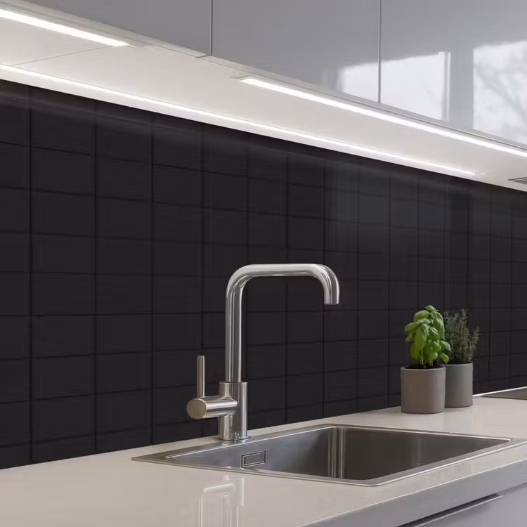 Keuken achterwand - Tegels - Patroon - Mat - Zwart — 2