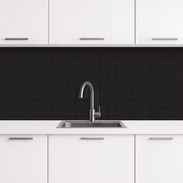Keuken achterwand - Tegels - Patroon - Mat - Zwart — 4